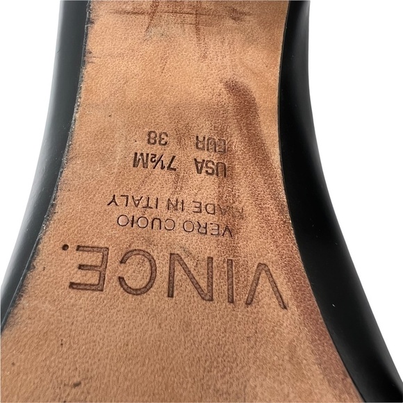 Vince. Women’s Black Suede and Leather Peep Toe Booties Size 7 1/2M - Picture 2 of 7